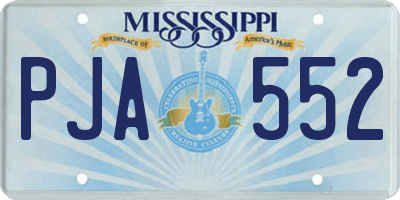 MS license plate PJA552