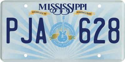 MS license plate PJA628