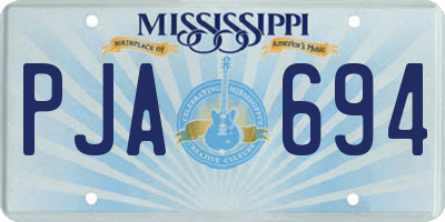 MS license plate PJA694