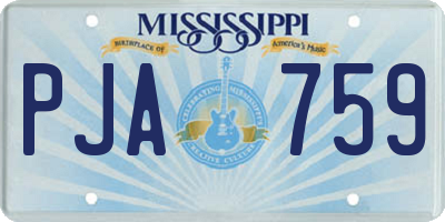 MS license plate PJA759