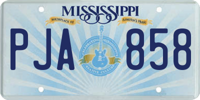 MS license plate PJA858