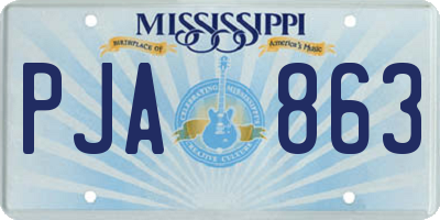 MS license plate PJA863