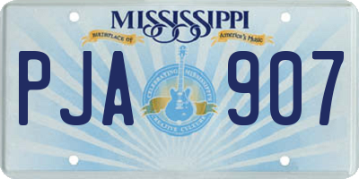 MS license plate PJA907