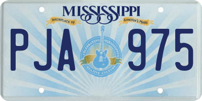 MS license plate PJA975