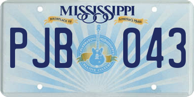 MS license plate PJB043
