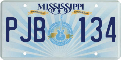 MS license plate PJB134