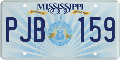 MS license plate PJB159