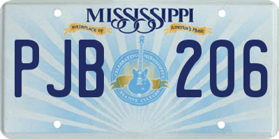 MS license plate PJB206