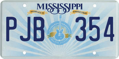 MS license plate PJB354