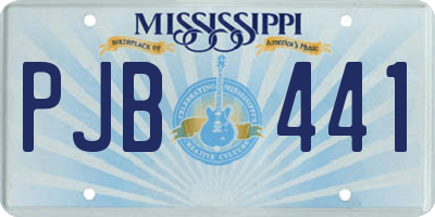MS license plate PJB441