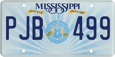MS license plate PJB499