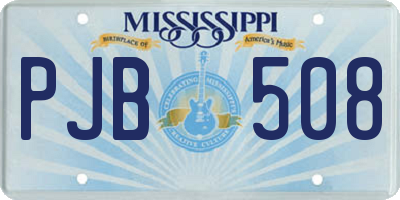 MS license plate PJB508