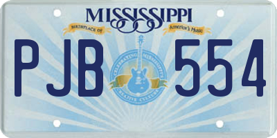 MS license plate PJB554