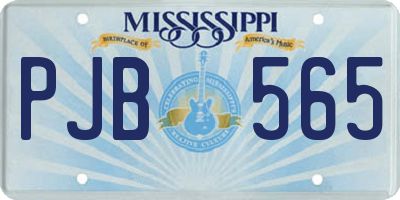 MS license plate PJB565