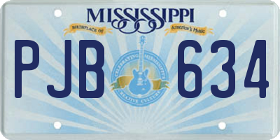 MS license plate PJB634