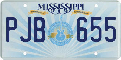 MS license plate PJB655