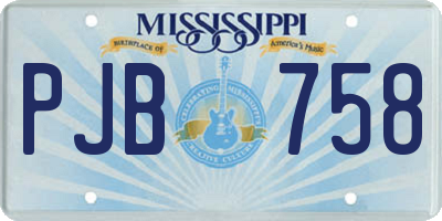 MS license plate PJB758