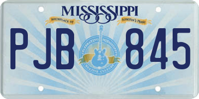 MS license plate PJB845