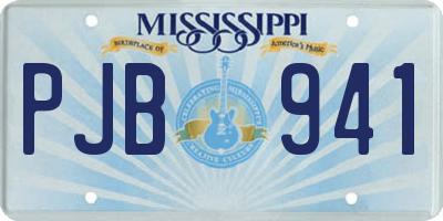 MS license plate PJB941