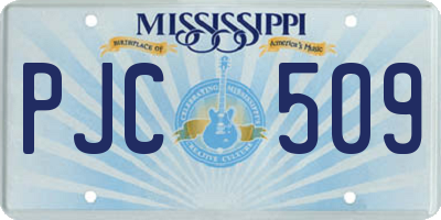 MS license plate PJC509