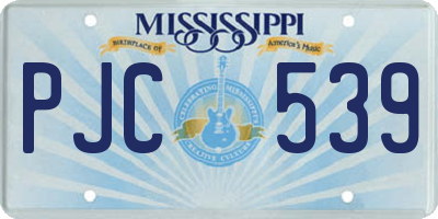 MS license plate PJC539