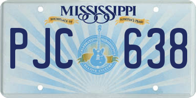 MS license plate PJC638