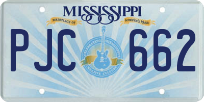 MS license plate PJC662