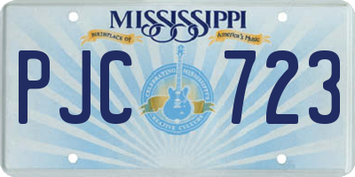 MS license plate PJC723