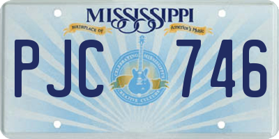 MS license plate PJC746