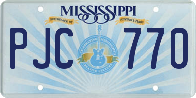 MS license plate PJC770