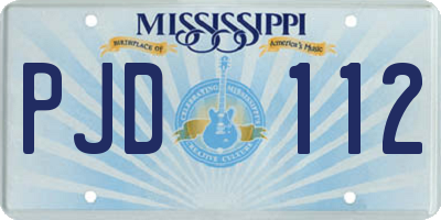 MS license plate PJD112