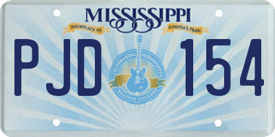 MS license plate PJD154