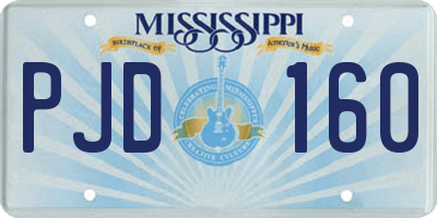MS license plate PJD160