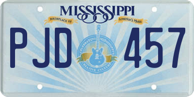 MS license plate PJD457
