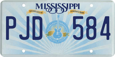 MS license plate PJD584