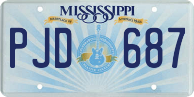 MS license plate PJD687