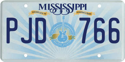 MS license plate PJD766