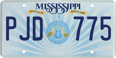 MS license plate PJD775