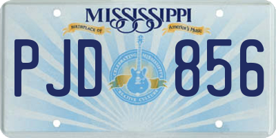 MS license plate PJD856