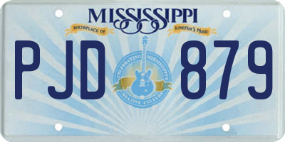 MS license plate PJD879