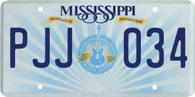 MS license plate PJJ034