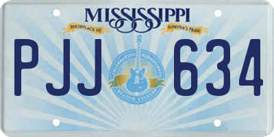 MS license plate PJJ634