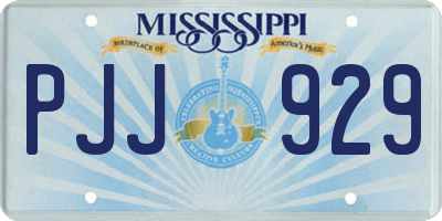 MS license plate PJJ929