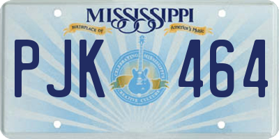 MS license plate PJK464