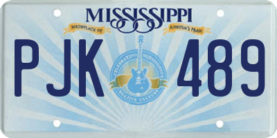 MS license plate PJK489