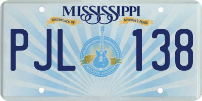 MS license plate PJL138