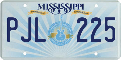 MS license plate PJL225