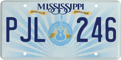 MS license plate PJL246