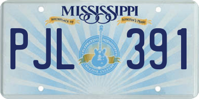 MS license plate PJL391