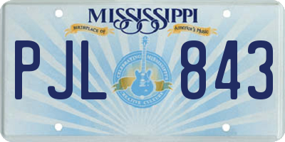 MS license plate PJL843